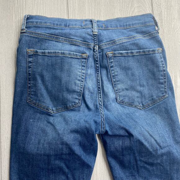 Free People Women's Denim Blue Busted Knee Skinny Jeans Size 26 - Picture 9 of 10